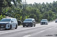CONVOY of BYD DM-i models heads south across mixed road conditions.