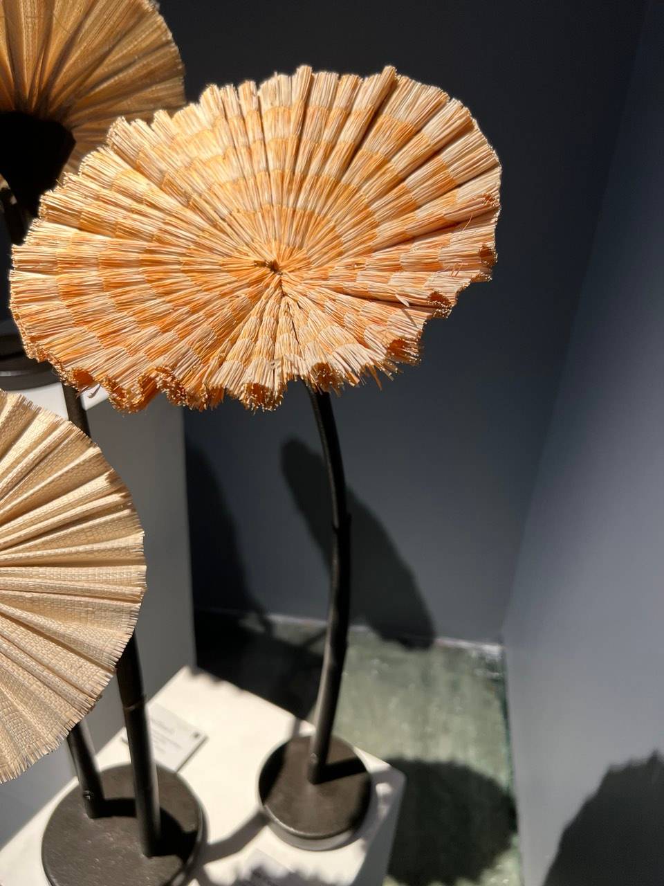 MINI Fleur 4, Metal works by Industria Edition Flowers made of raffia and spun polyester, 18” by 8.”