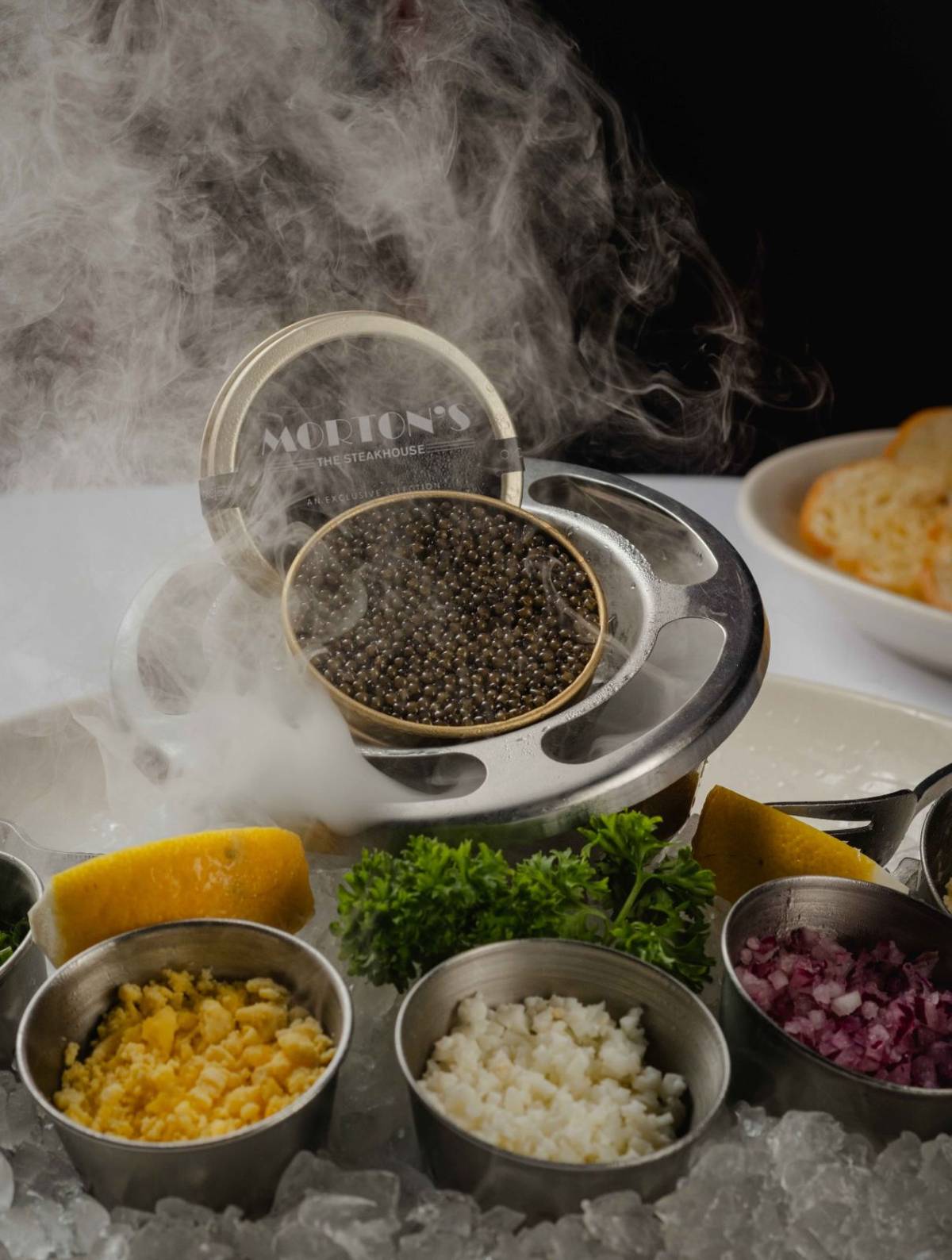 FRENCH Oscietra Caviar, served with classic accompaniments, highlights one of the restaurant’s newest luxury menu additions.