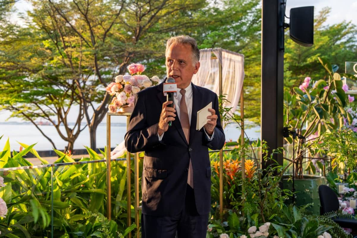 SOLAIRE Resort Entertainment City SVP of Resort Operations David Batchelor speaks during the pre-event media launch of 'Light the Aisle: A Luminous Beginning,' the resort’s inaugural bridal showcase set on 9 and 10 May.