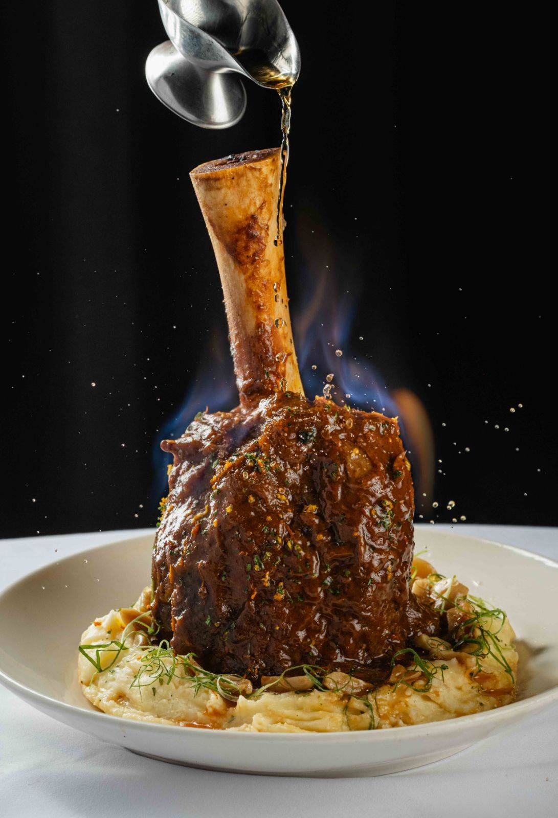 MORTON’S The Steakhouse’s Veal Shank Osso Bucco, a slow-braised, marrow-infused dish served atop mashed potatoes, highlights the restaurant’s newest premium menu additions.