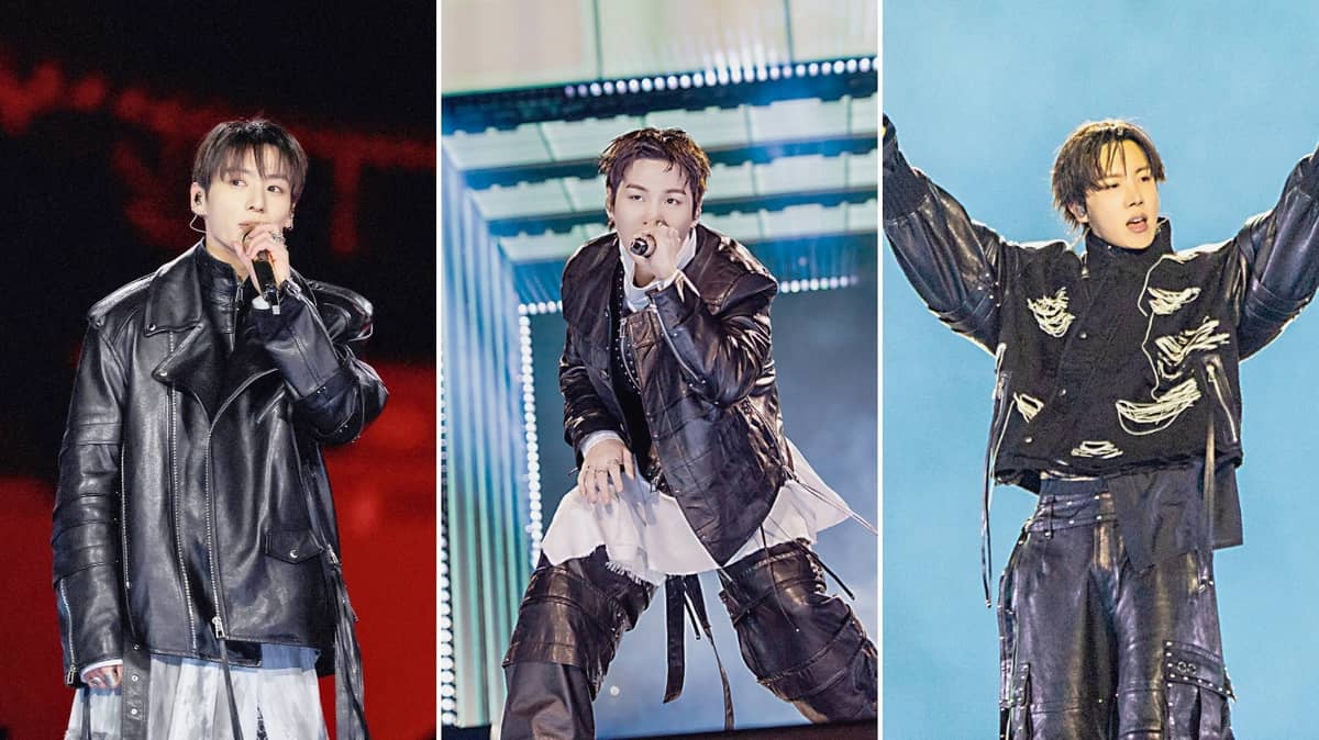 JEON Jungkook, Min Yoongi and Jung Ho-seok and Kim Taehyung (below).