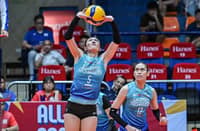 JULIA Colonel sets the play that powered the Galeries Tower Highrisers to a 25-16, 25-20, 30-28 win over Capital1 in the Play-in stage of the Premier Volleyball League All-Filipino Conference on Tuesday.