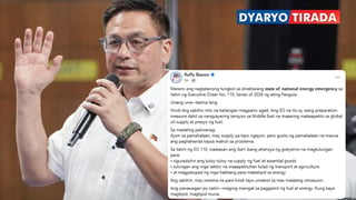 'Kalma lang': Ruffy Biazon nilinaw ang state of energy emergency status ng Pinas

