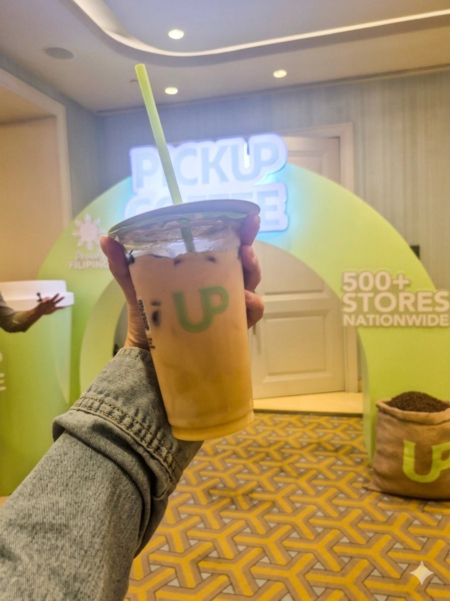 FREE-flowing coffee made from premium coffee beans.