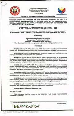 Kalinga enacts fair trade law to protect farmers