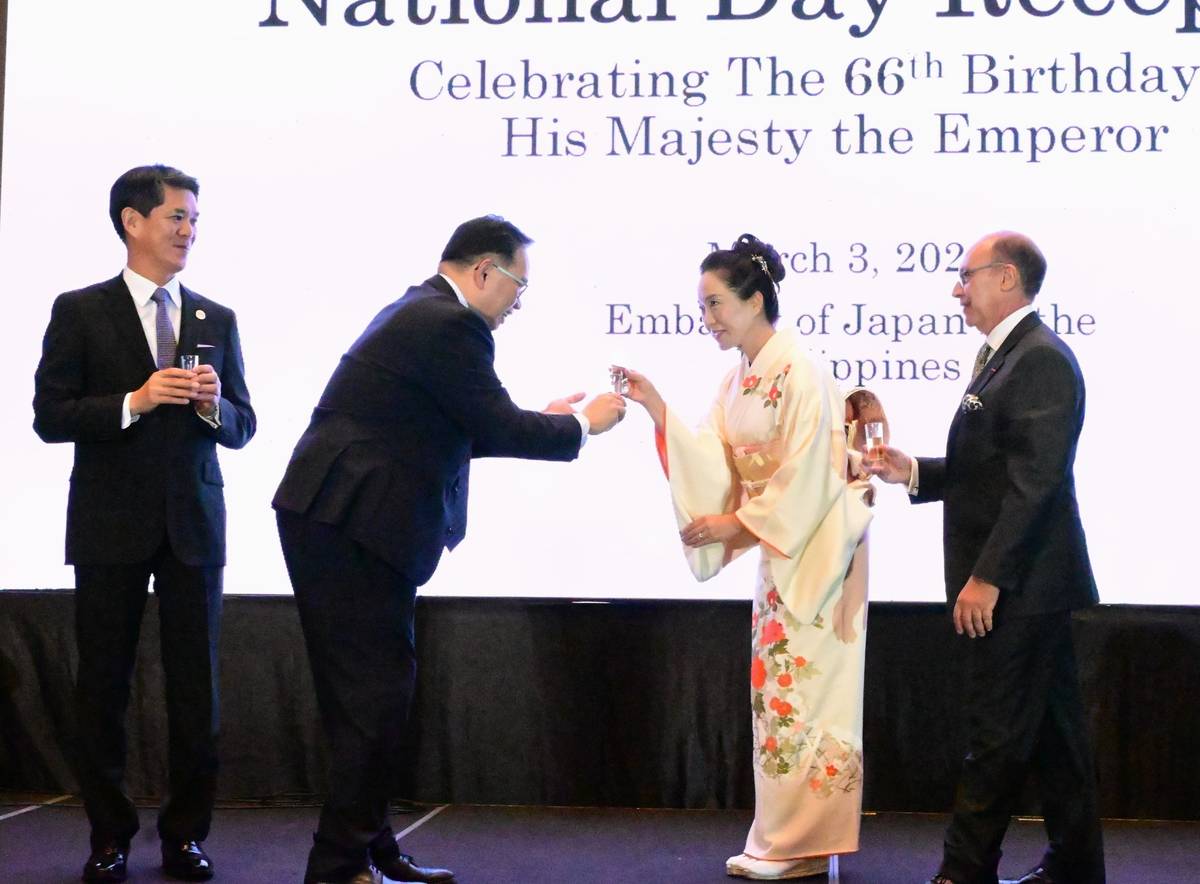 JAPAN Ambassador Endo Kazuya with DFA Undersecretary for Policy Leo Herrera-Lim, Madam Akiko and Ambassador Mohammed Rida El Fassi.