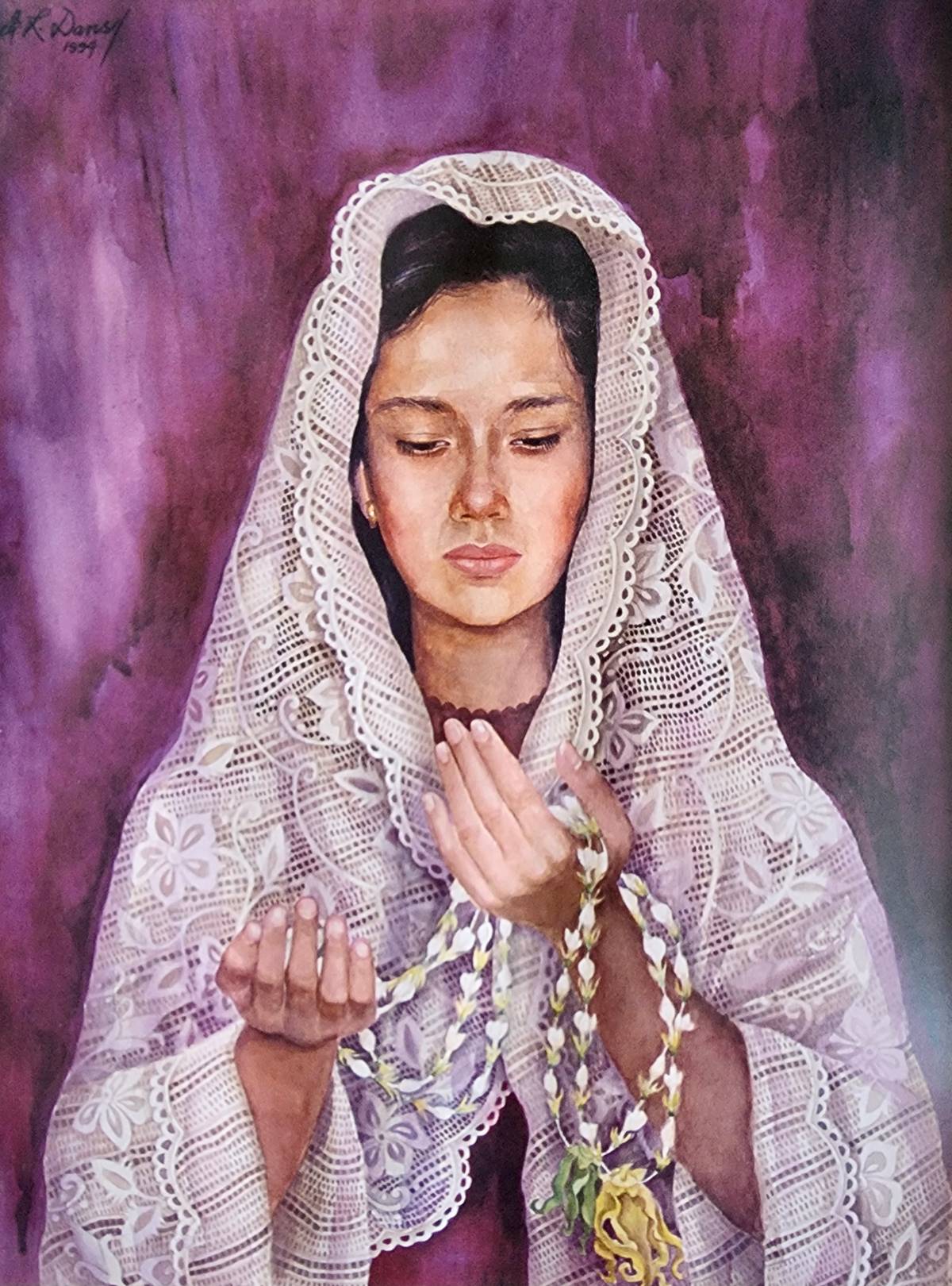‘SAMPAGUITA,’ watercolor, 1994, 30” x 22”.