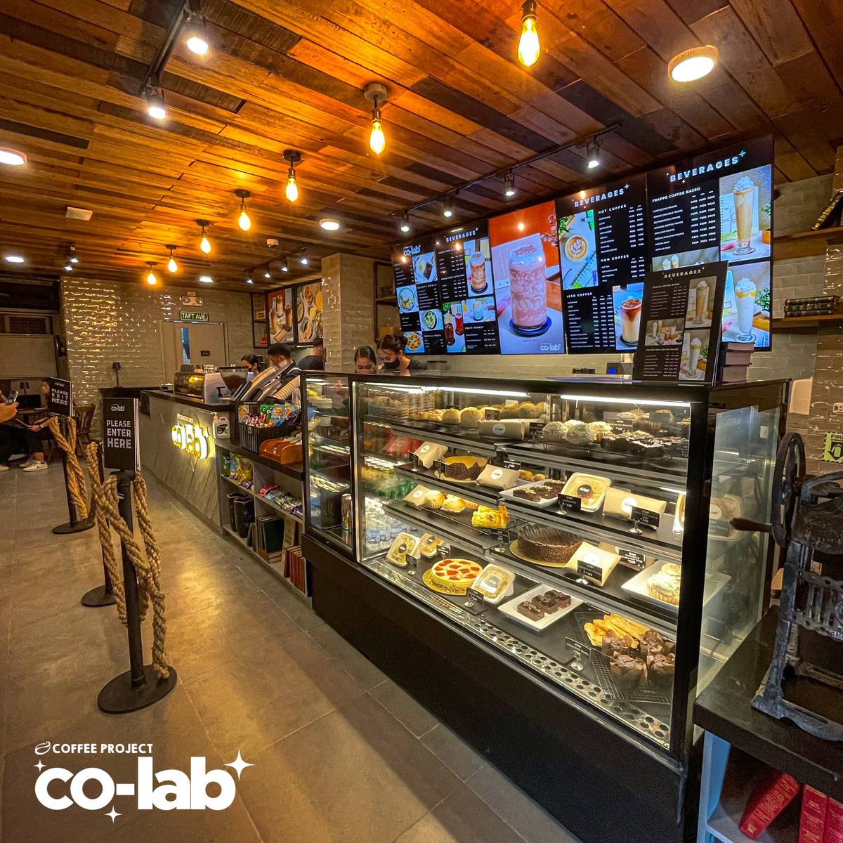 WIDE selection of pastries and digital menu boards line the service area at the Taft Avenue branch, catering to the fast-paced flow of students and professionals.