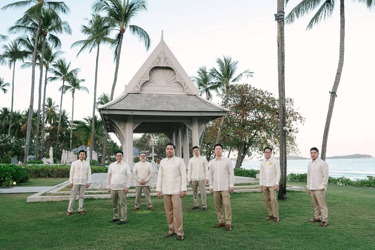 PAT Dy, Gerald Co, Jeff Sy Buenasenso, the groom, Edbert Golangco, Arlon Ang, Caloy Uy and Steven Yuyitung.