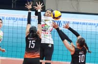 MJ Phillips displays spiking savvy in Nxled’s 25-23, 25-18, 25-23 win over Galeries Tower on Saturday in the PVL All-Filipino Conference Play-in Tournament at the Ninoy Aquino Stadium.