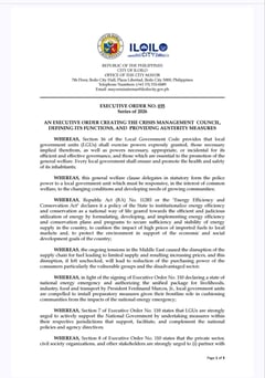 Iloilo City forms crisis council amid energy emergency