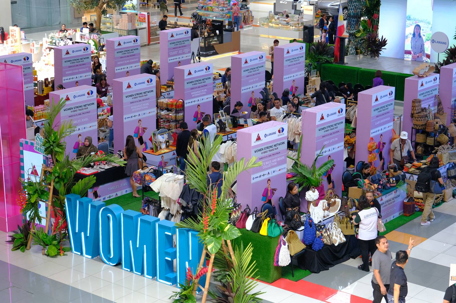 WOMEN entrepreneurs take center stage at the WomenBizPH Trade Fair at SM Lanang Premier, where women-led MSMEs proudly showcased local products in celebration of Women’s Month.