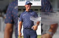 GARY Woodland reacts after completing a dramatic five-stroke triumph at the PGA Tour Houston Open on Sunday.