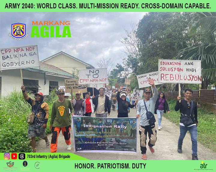 Dingalan community holds peaceful rally against insurgency in Aurora
