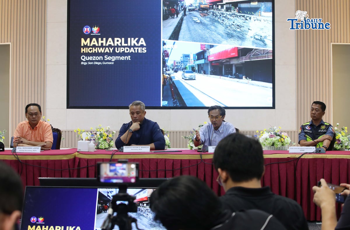 (March 31 2026) DILG Secretary Juanito Victor C. Remulla leads the Inter-agency Press Briefing regarding the PNP personnel deployment during Holy Week exodus and update of the Maharlika High together with DOTr Secretary Giovanni Z. Lopez, DPWH Secretary Vivencio B. Dizon, and Chief PNP PGen. Jose Melencio C. Nartatez Jr. at the Camp Crame in Quezon City on Tuesday, March 31, 2026. Photo/Analy Labor