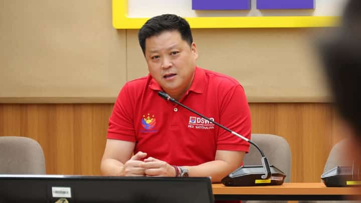 Department of Social Welfare and Development Secretary Rex Gatchalian during a forum with motorcycle taxi operators to discuss the upcoming special payouts for riders this Wednesday.