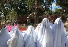 (April 03 2026) Thousands of Apostolic Catholic Church (ACC) members, walk barefoot in a procession through the 14 Stations of the Cross at the ACC Tierra delos Santos in Doña Remedios Trinidad, Bulacan, depicting the Passion and Death of Jesus Christ, As a way of penance during their Holy Week observance on Good Friday April 3 2026. Photo/Analy Labor