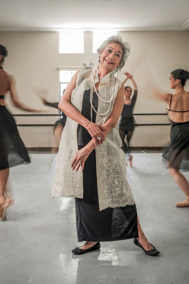 ALICE showcases a handwoven and embroidered piña silk opera coat, a look that reflects the resourcefulness and artistry innately embedded in Filipino culture.
