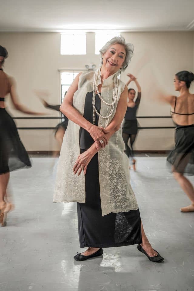 ALICE showcases a handwoven and embroidered piña silk opera coat, a look that reflects the resourcefulness and artistry innately embedded in Filipino culture.