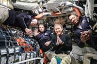 ARTEMIS II crew members (from left) Canadian astronaut Jeremy Hansen and NASA astronauts Reid Wiseman, Christina Koch and Victor Glover, as they head to orbit the Moon for the first time in more than half a century.