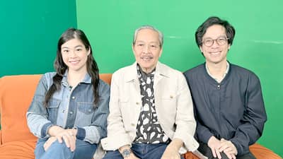 RAMON flanked by Anna and Michael after an interview on DAILY TRIBUNE’s Pairfect hosted by Dinah Ventura.