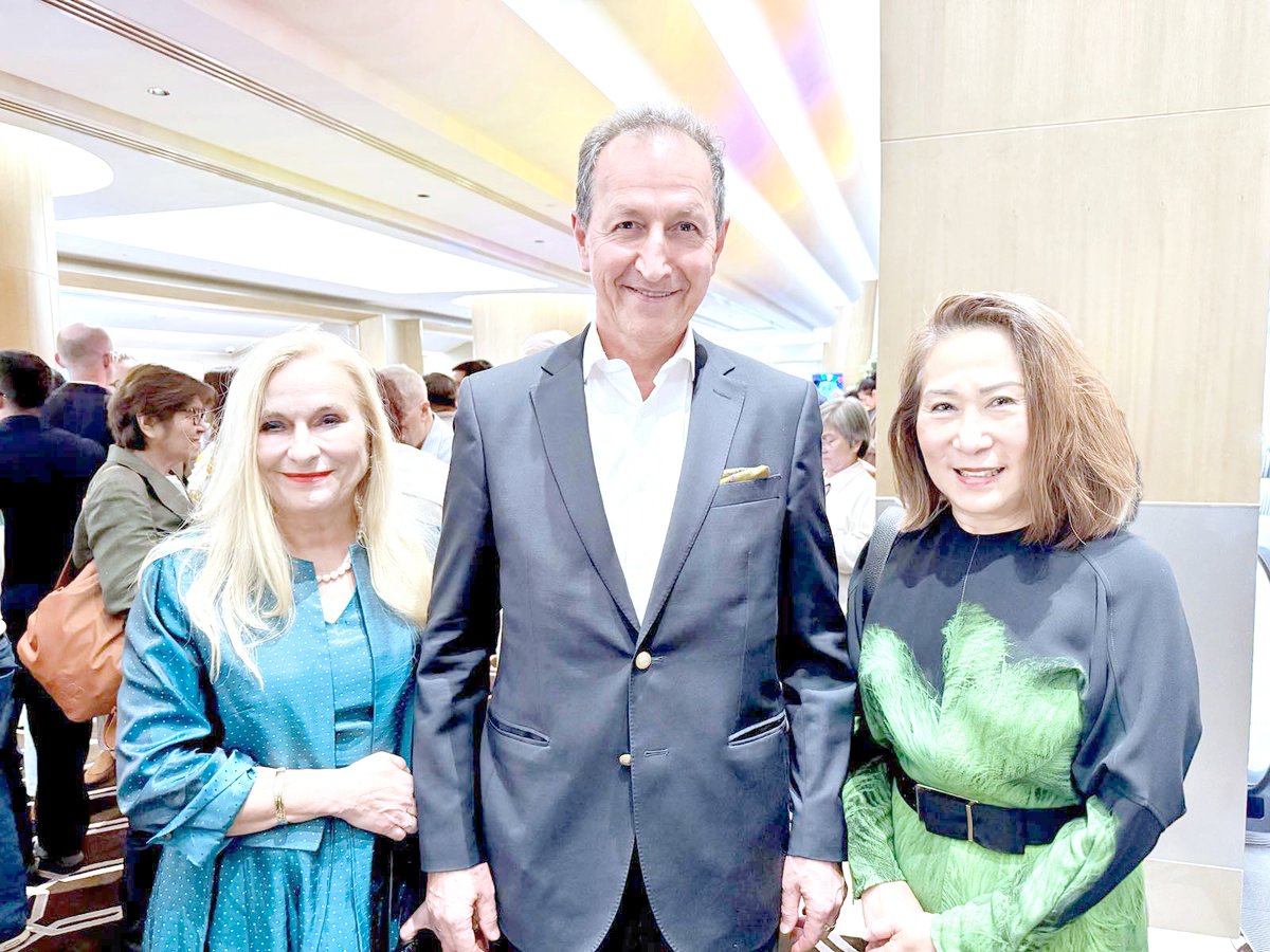 AUSTRIAN Ambassador to the Philippines Johann Brieger is flanked by wife Rosewitha Brieger (left) and Honorary Consul of Iceland Elizabeth Dy (right).