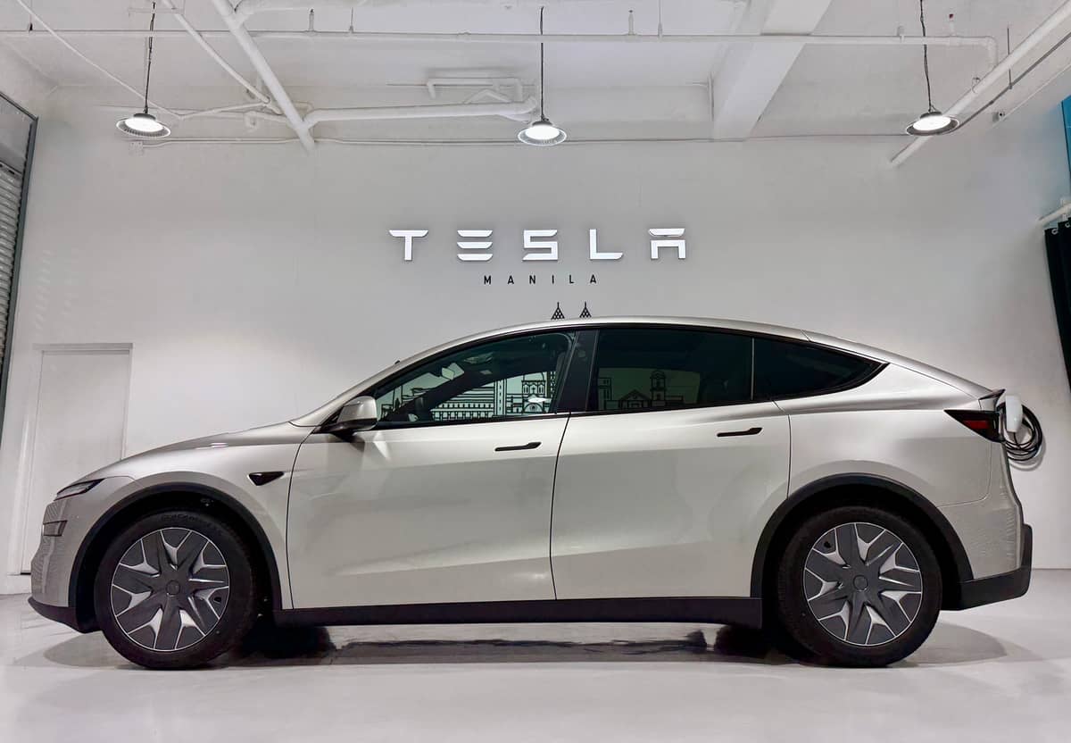 MODEL Y L sits on display with its three-row layout aimed at family use and longer trips.