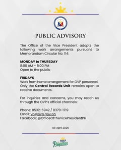 OVP shifts to four-day workweek amid fuel price hike