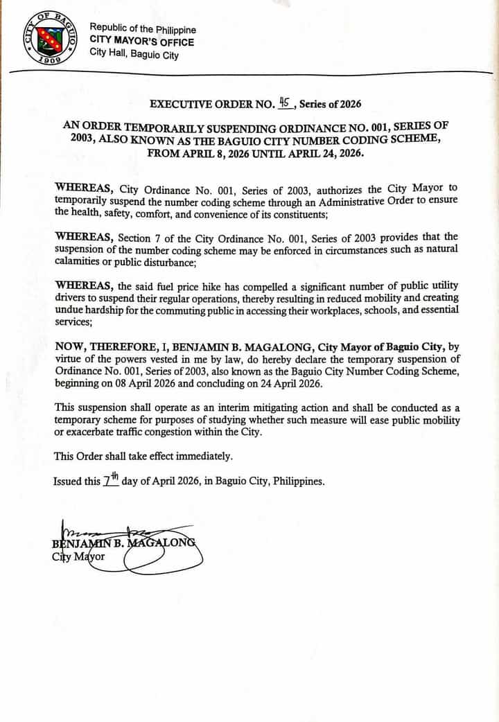 Baguio suspends number coding amid fuel-driven transport shortage