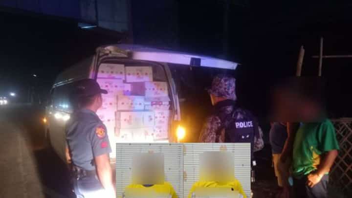 Joint personnel of Zaragoza MPS and 1st PMFC, 2nd Maneuver Platoon successfully intercepted a vehicle loaded with illicit cigarettes during a checkpoint operation on April 6, 2026.