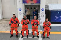 ARTEMIS II crew members Jeremy Hansen, Victor Glover, Reid Wiseman and Christina Koch.