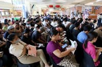 Unemployment falls but still above last year