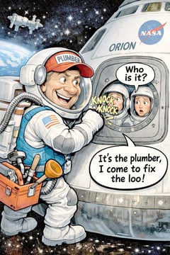 Houston, we have a problem... with the toilet