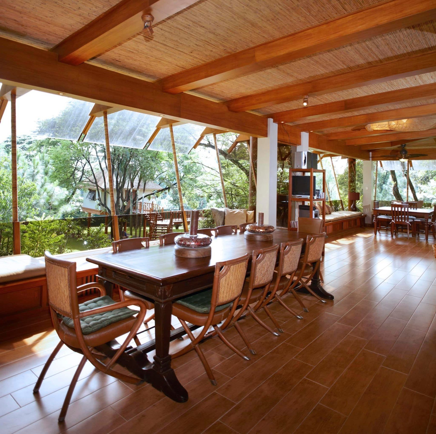 RAISED on stilts, the structure allows air to circulate underneath, helping cool the interior while also protecting against flooding and ground moisture.