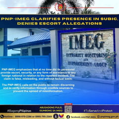 PNP-IMEG denies escorting convicted felon in Subic tourism facility
