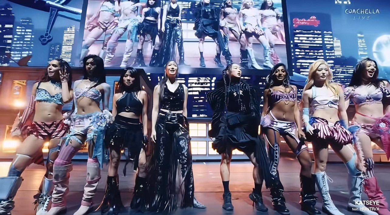 Katseye brings Huntr/x on stage at Coachella