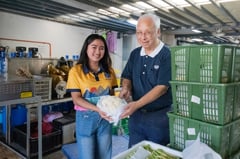 Tzu Chi gives partners vegetables