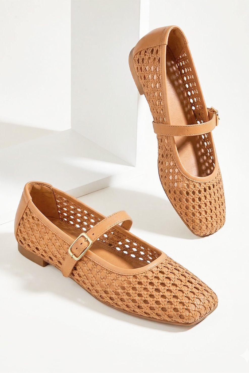 PARISIAN Claire single strap open-weave flat.