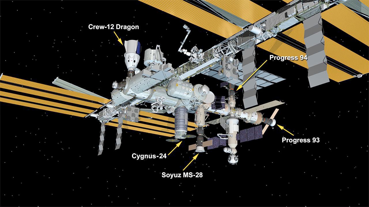 Cargo spacecraft docks at ISS