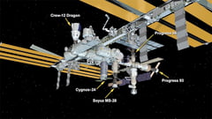 Cargo spacecraft docks at ISS