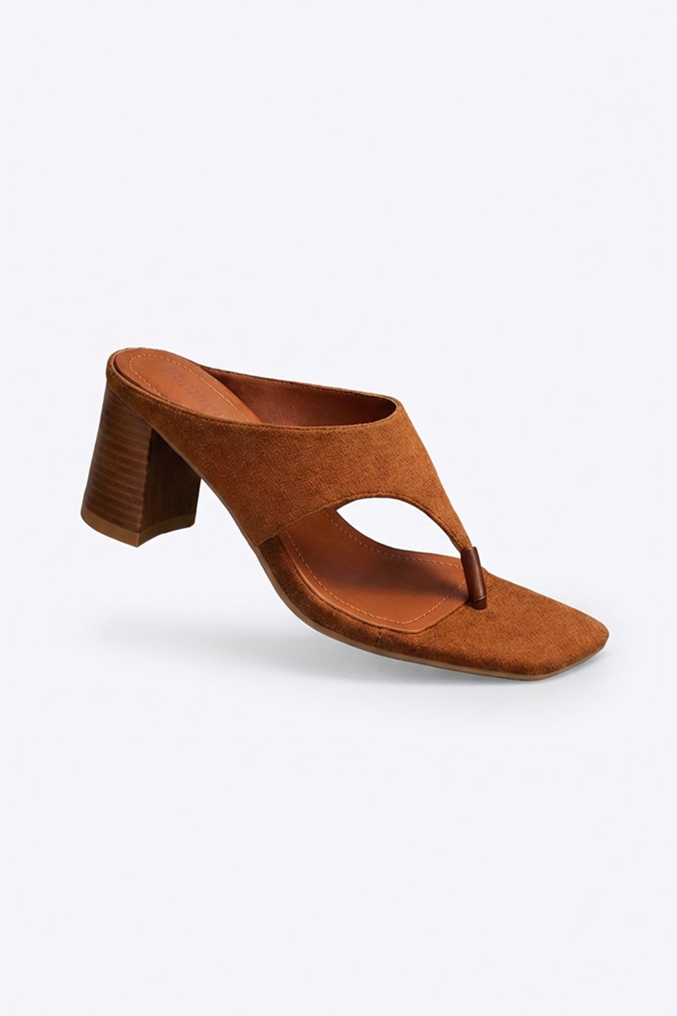 Parisian Brenda thong heeled slide with block heel
