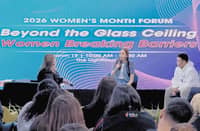 SEEN in the photo (from left) are Meralco chief audit executive and panel moderator Melanie Oteyza, Department of Energy assistant secretary Mandy Romero, and Olympic boxing legend Nesthy Petecio during the Meralco Women’s Month Forum, ‘Beyond the Glass Ceiling: Women Breaking Barriers.