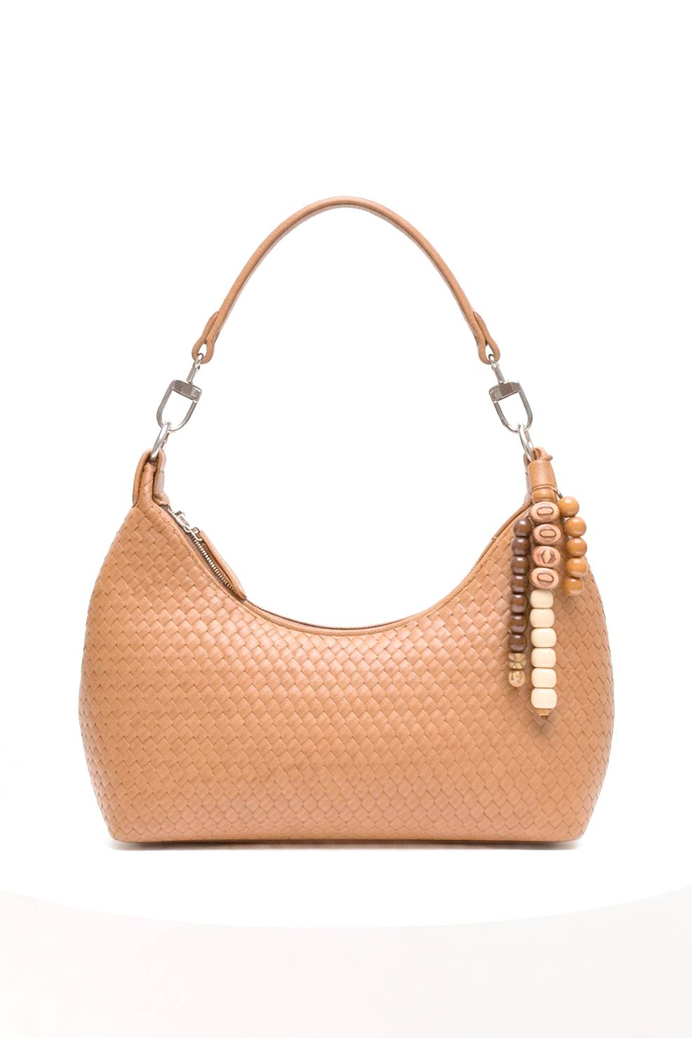 PARISIAN Mara textured curved shoulder bag with bead accents.
