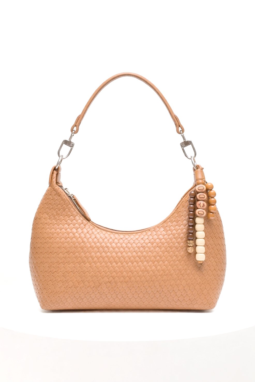PARISIAN Mara textured curved shoulder bag with bead accents.