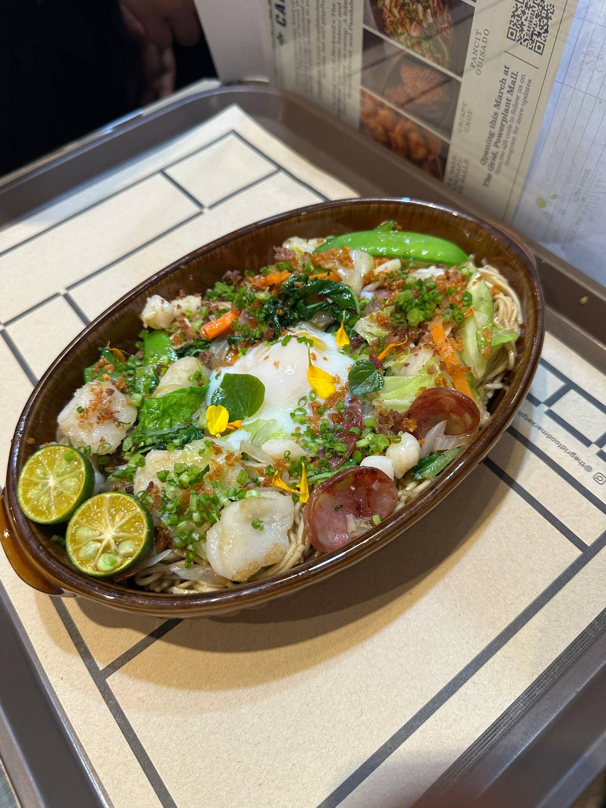 PANCIT Guisado, but make it fancy, with Chinese sausage, fishballs, apahap and loads of fresh vegetables. Perfect for sharing.