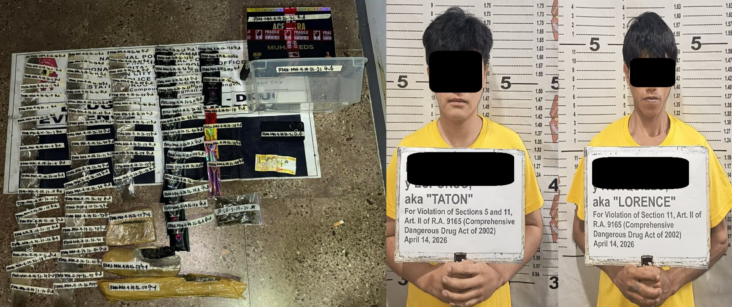 Two drug suspects arrested in Quezon City; marijuana, vaping devices seized