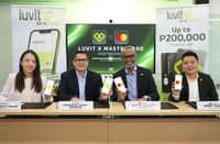 (From left) Qian “Cecily” Zhang, project head of Luvit; Francisco “Coco” Mauricio, president and CEO of WeFund Lending Corporation; Jason Crasto, country manager of Mastercard Philippines; and Kent Tsang, Mastercard account director, during the launch of the Luvit Card.