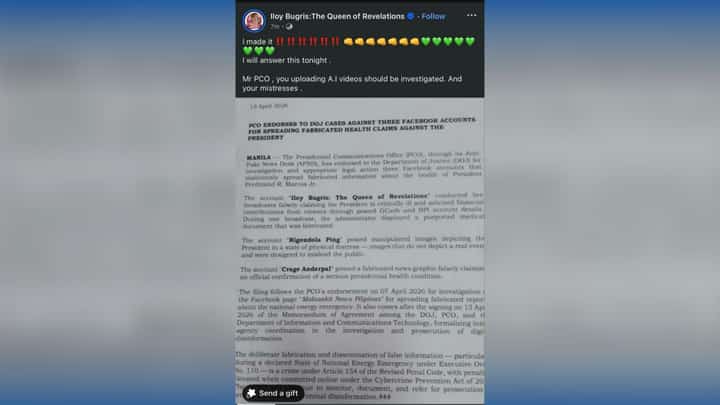 PCO mulls filing charges against ‘Iloy Bugris’, 2 other socmed personalities