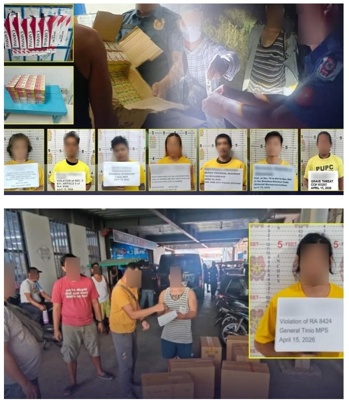Nueva Ecija police arrest 8, seize drugs, contraband